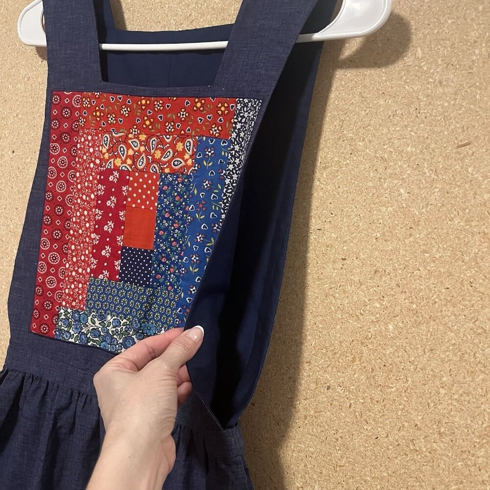 Mother Women’s Patchwork Maxi Dress Vintage Blue Red Size Small Cotton - Picture 4 of 10
